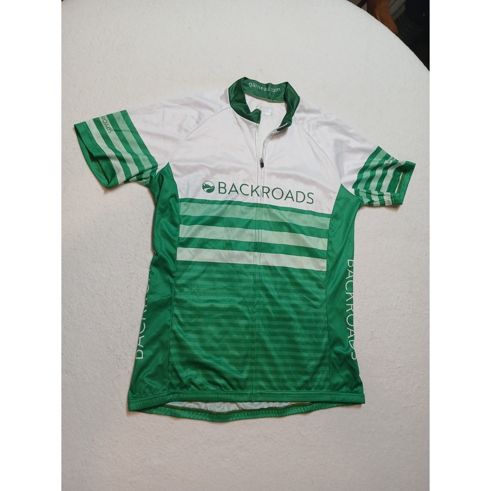 Louis Garneau Backroads Women's L Cycling Jersey Full Zip Short Sleeve Green